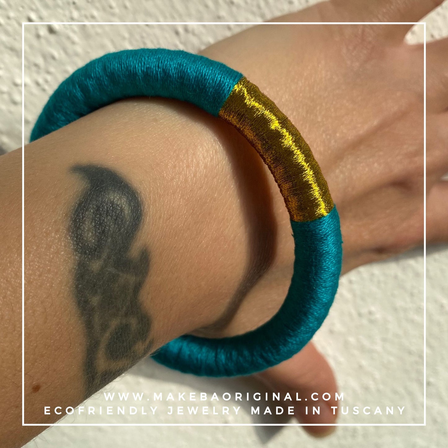 Bracciale Bangle Classic - Petrolio Oro Gold