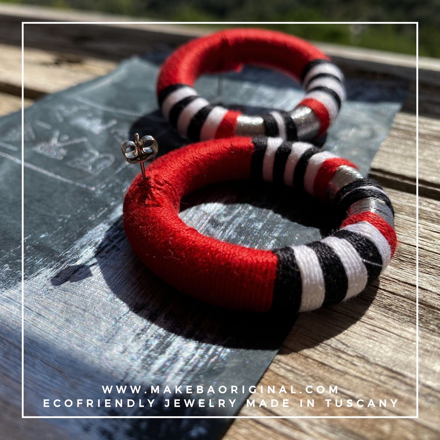 Orecchini Maxi Cleo - Rosso silver argento