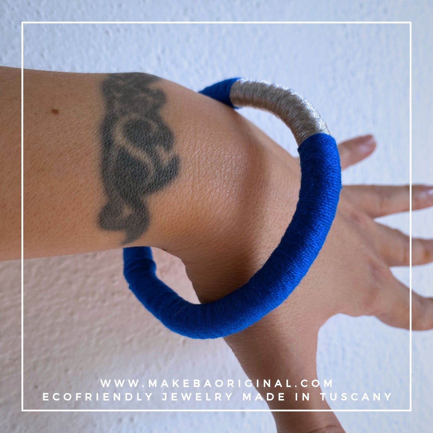 Bracciale Bangle Classic - Blu elettrico Argento Silver