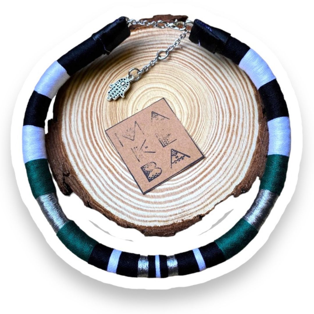 Collana Singola - Cleopatra - Verde bosco Argento/Silver