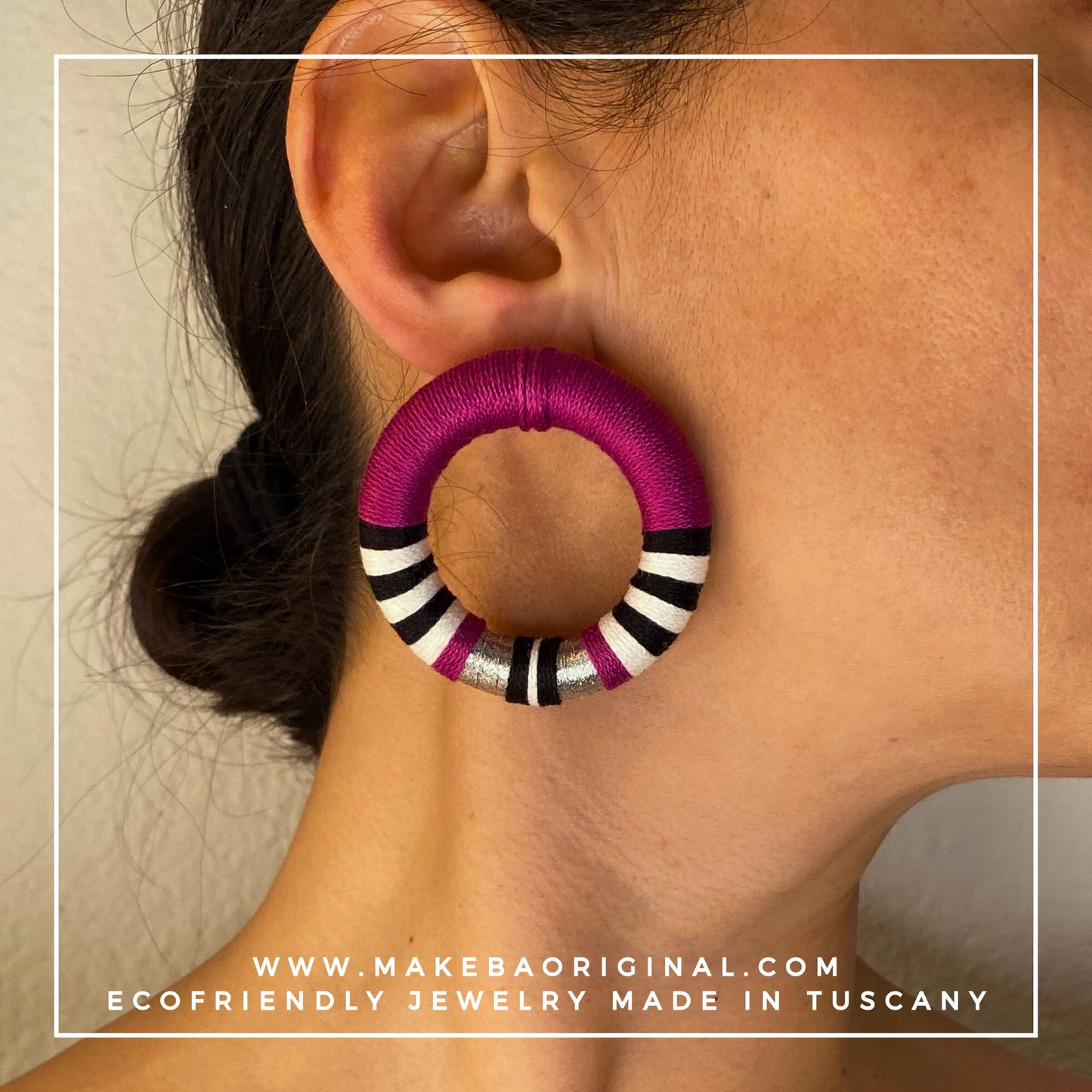 Orecchini Maxi Cleo - Magenta silver argento
