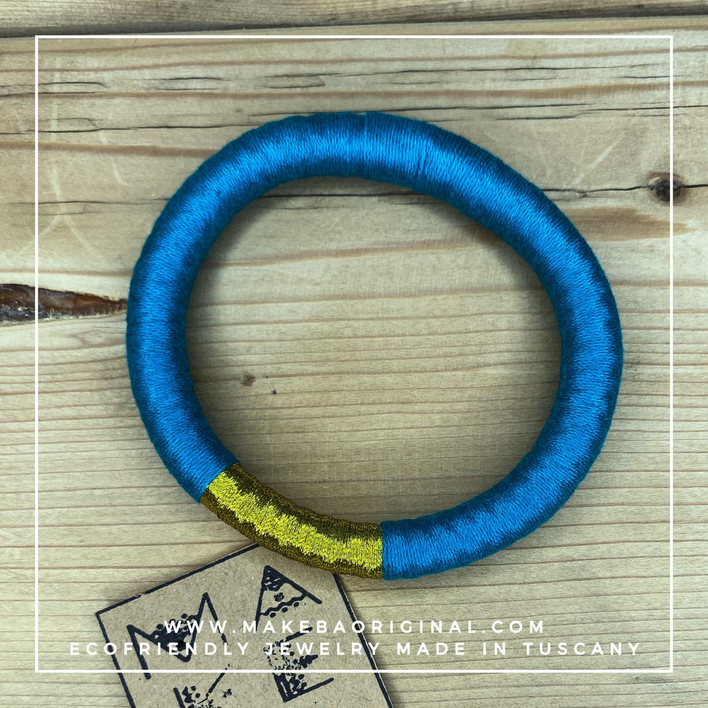 Bracciale Bangle Classic - Petrolio Oro Gold