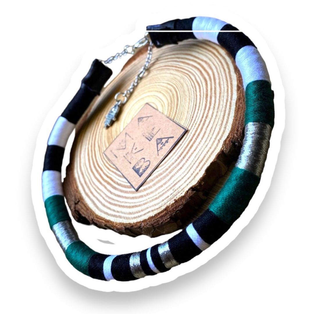 Collana Singola - Cleopatra - Verde bosco Argento/Silver