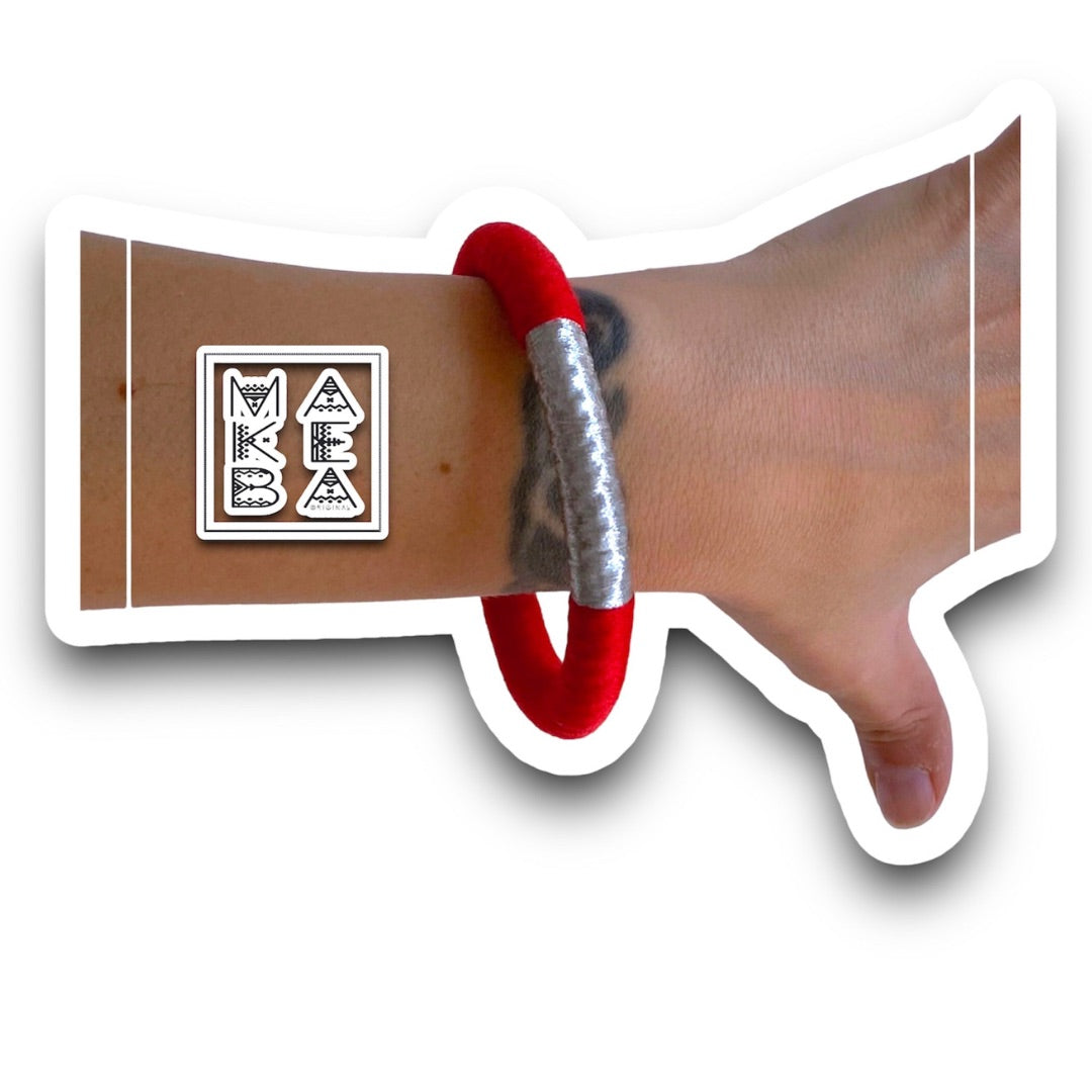 Bracciale Bangle Classic - Rosso Argento Silver