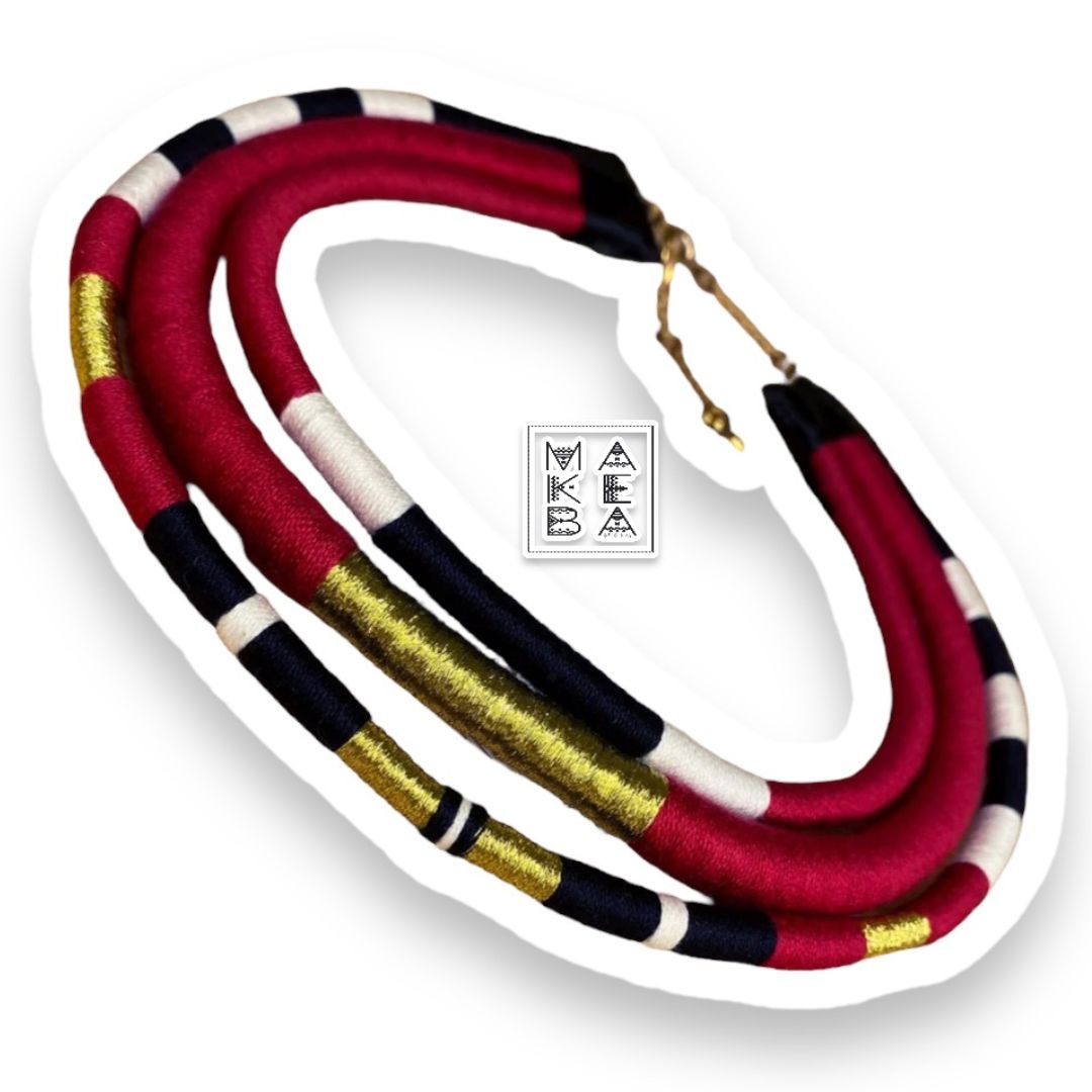 Girocollo Tri Gold - Cairo - Rosso Borgogna Oro