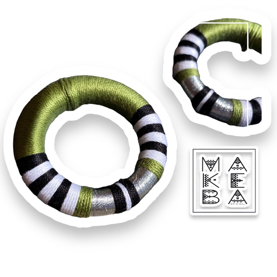 Orecchini Maxi Cleo - Verde oliva silver argento