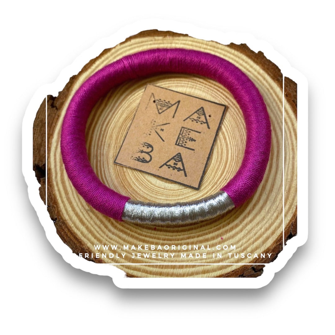 Bracciale Bangle Classic - Magenta Argento Silver