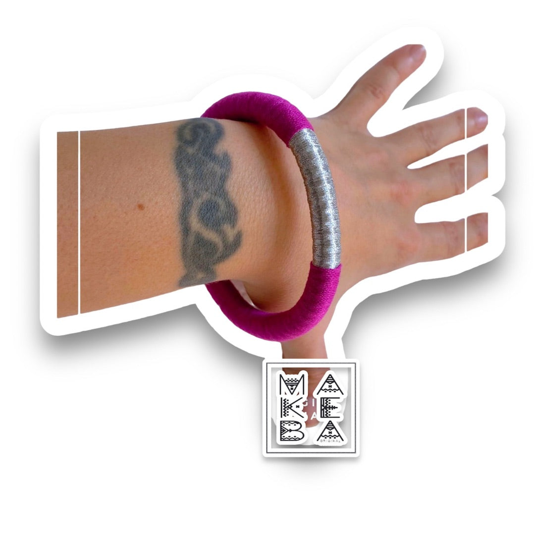 Bracciale Bangle Classic - Magenta Argento Silver
