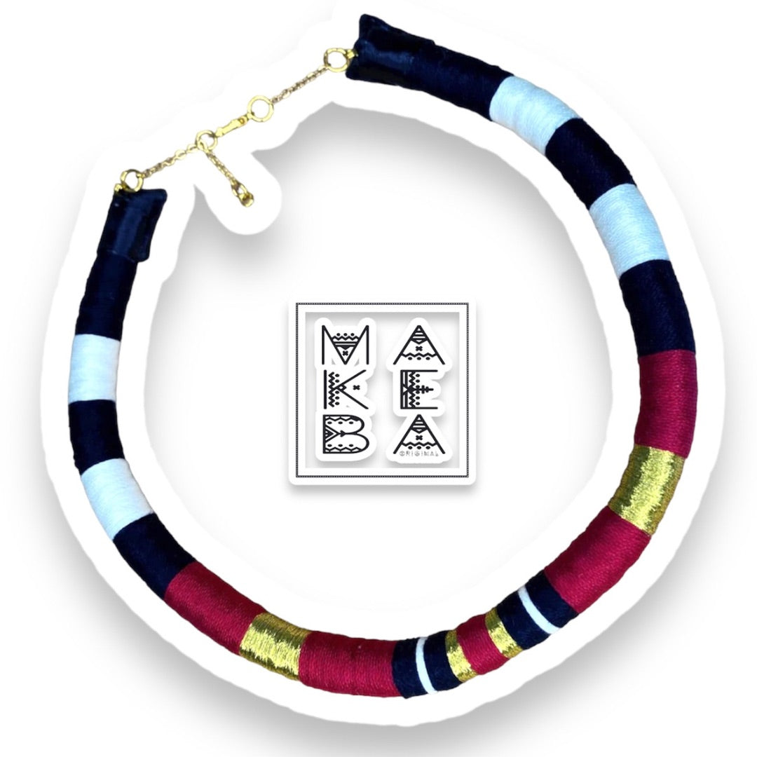 Collana Singola - Cleopatra - Rosso Borgogna Oro/Gold