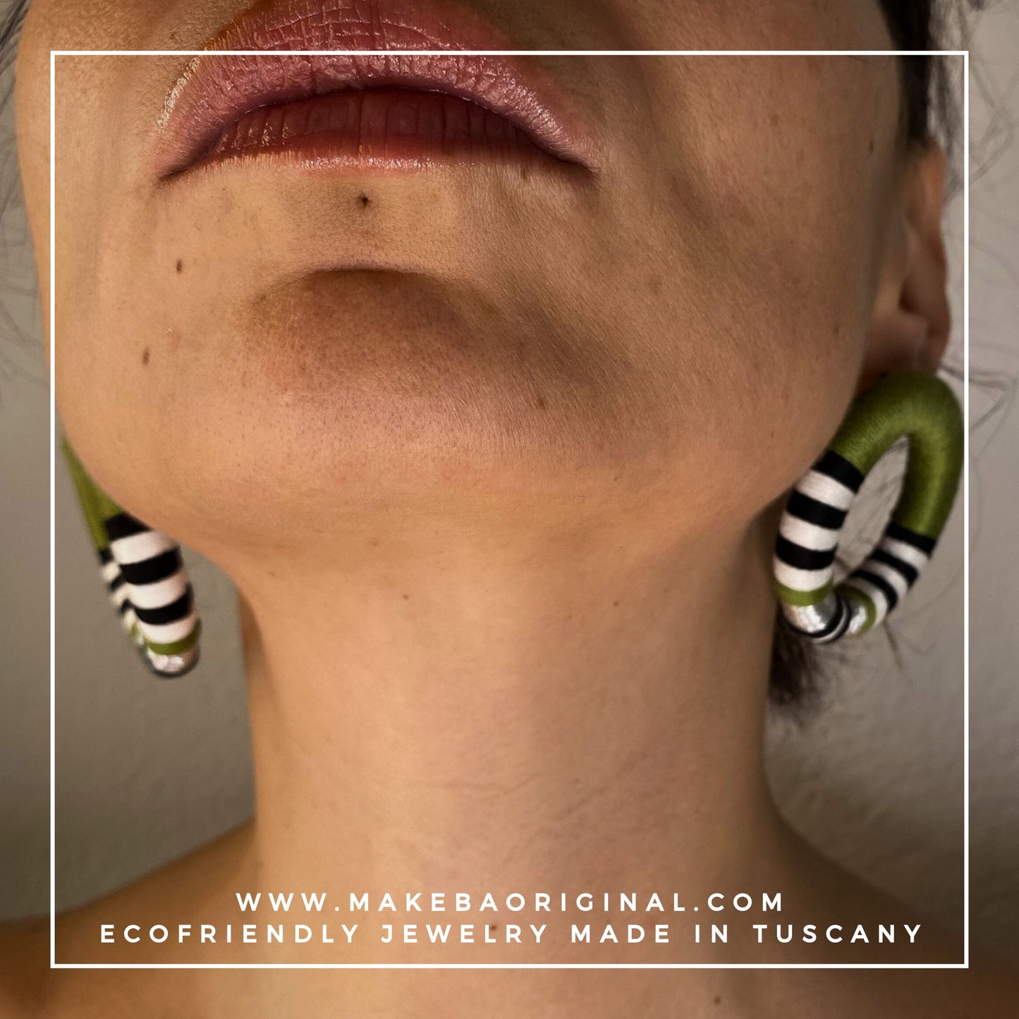 Orecchini Maxi Cleo - Verde oliva silver argento