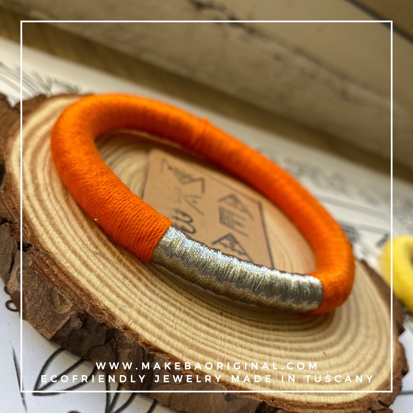 Bracciale Bangle Classic - Arancio Argento Silver