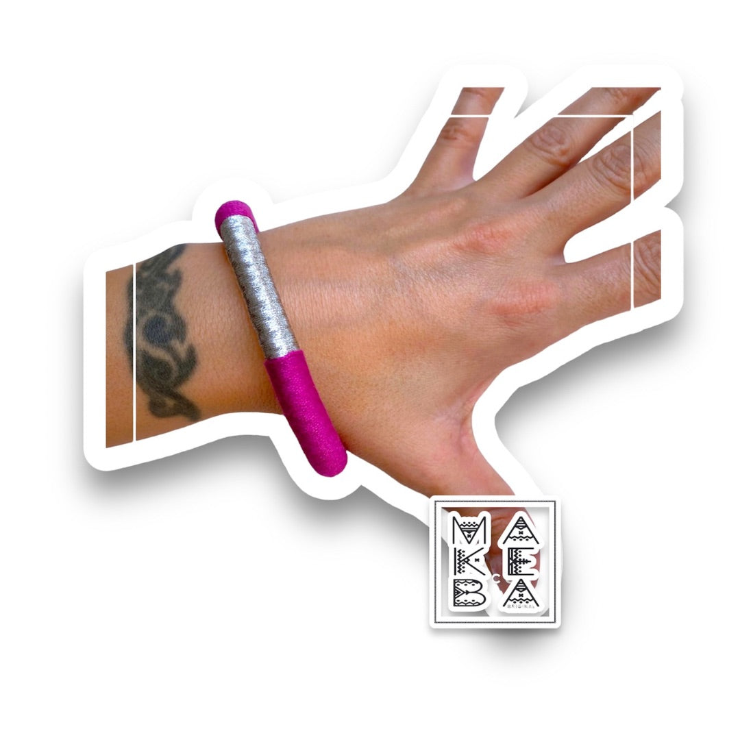 Bracciale Bangle Classic - Magenta Argento Silver