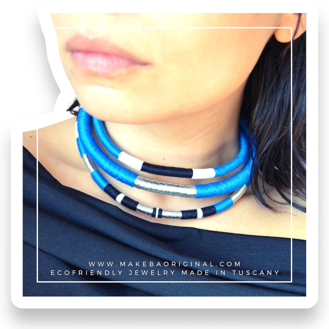 Girocollo Tri - Cairo - Blu Elettrico Argento Silver
