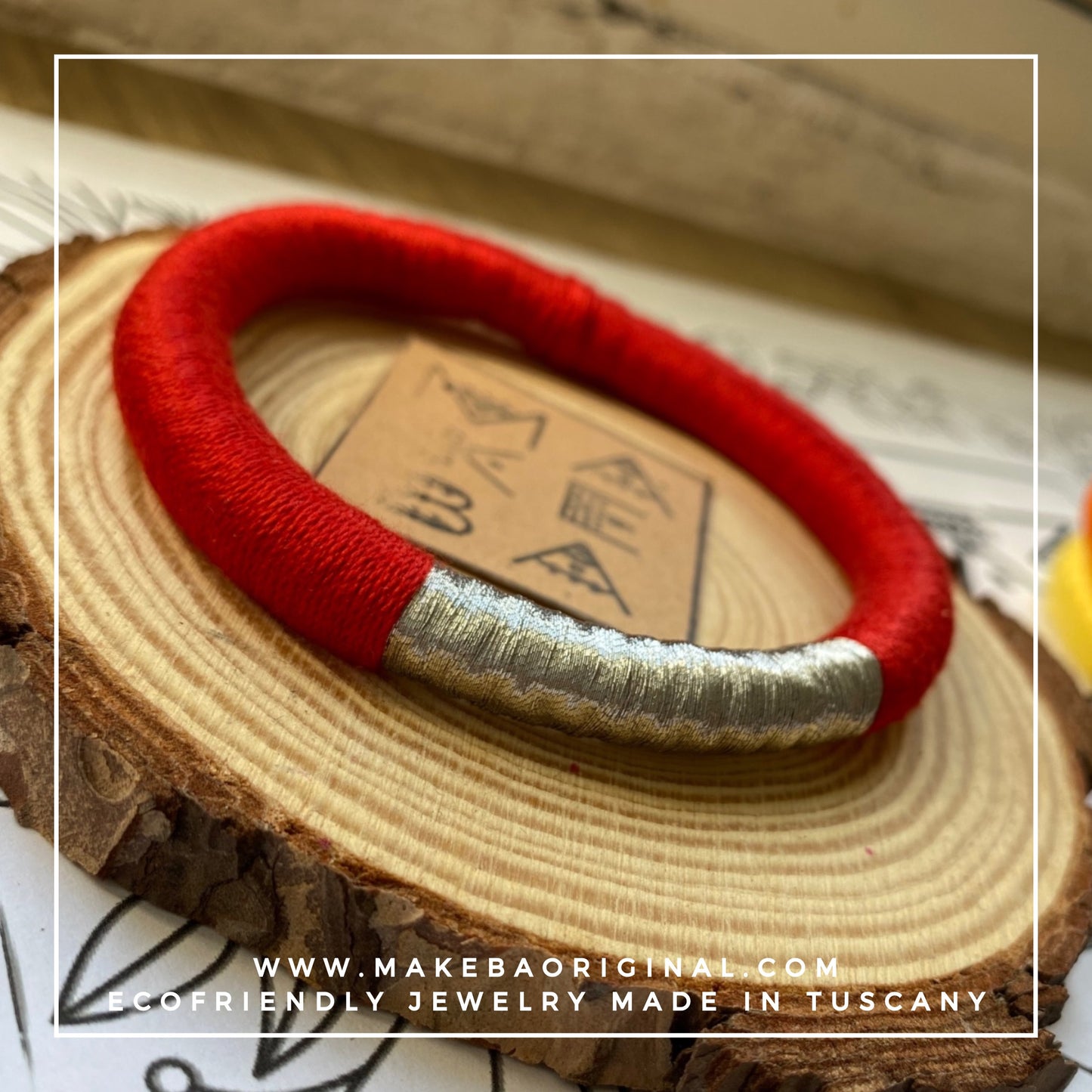Bracciale Bangle Classic - Rosso Argento Silver