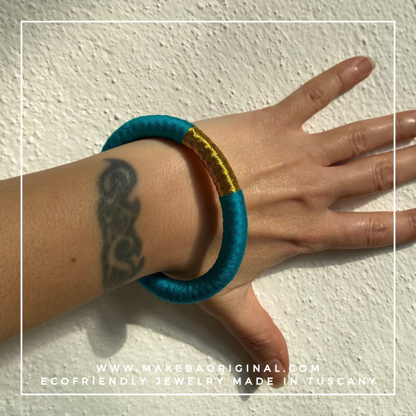 Bracciale Bangle Classic - Petrolio Oro Gold