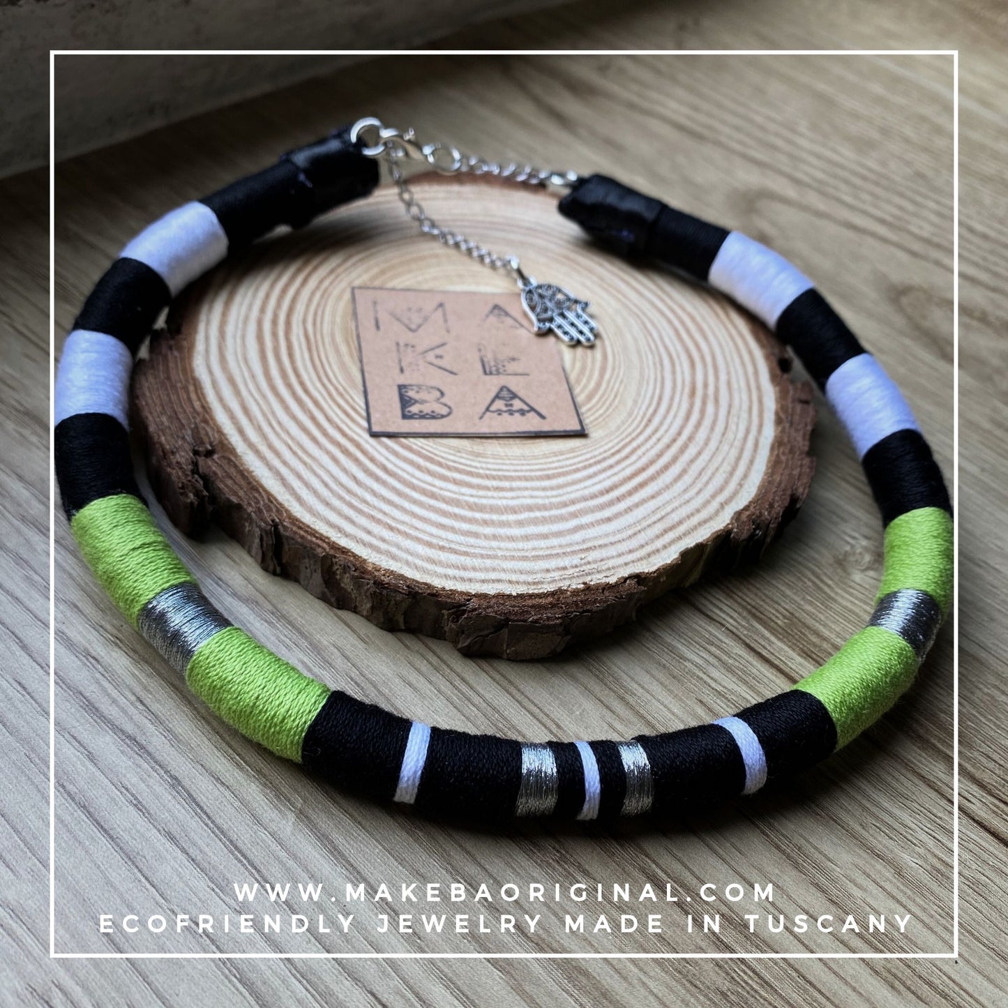 Collana Singola - Cleopatra - Verde Mela Argento/Silver