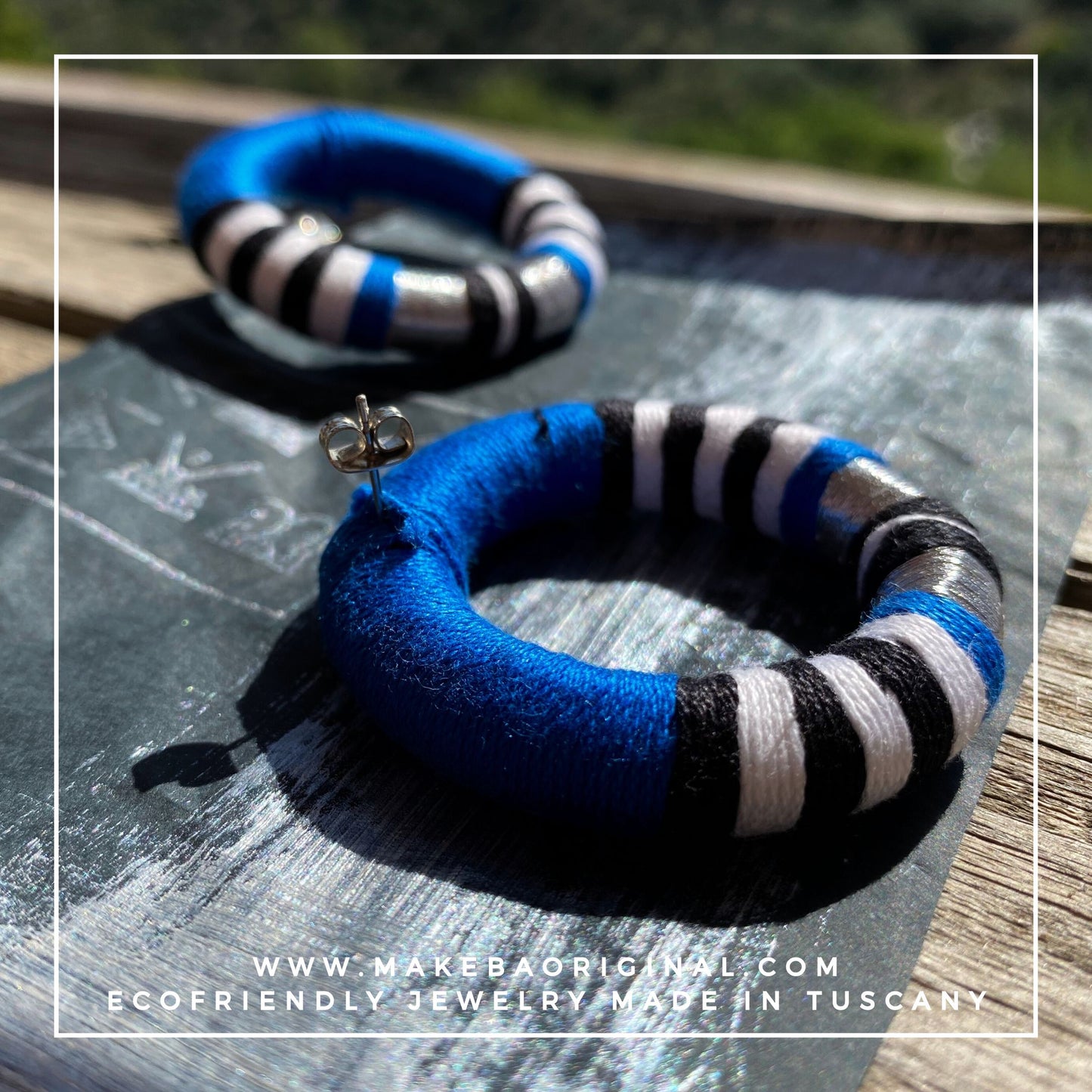 Orecchini Maxi Cleo - Blu elettrico silver argento