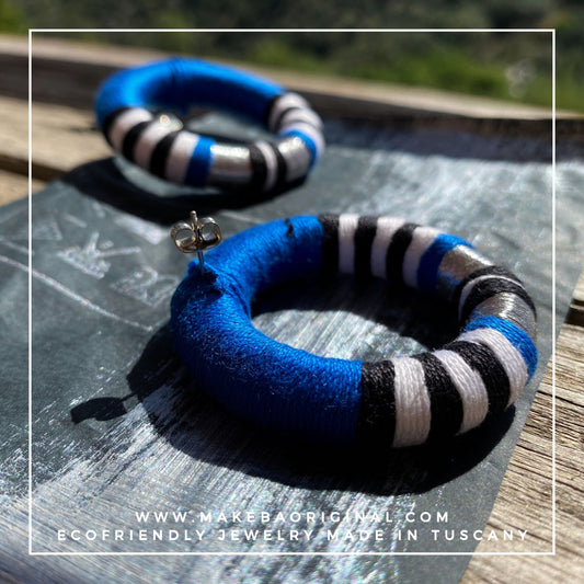 Orecchini Maxi Cleo - Blu elettrico silver argento