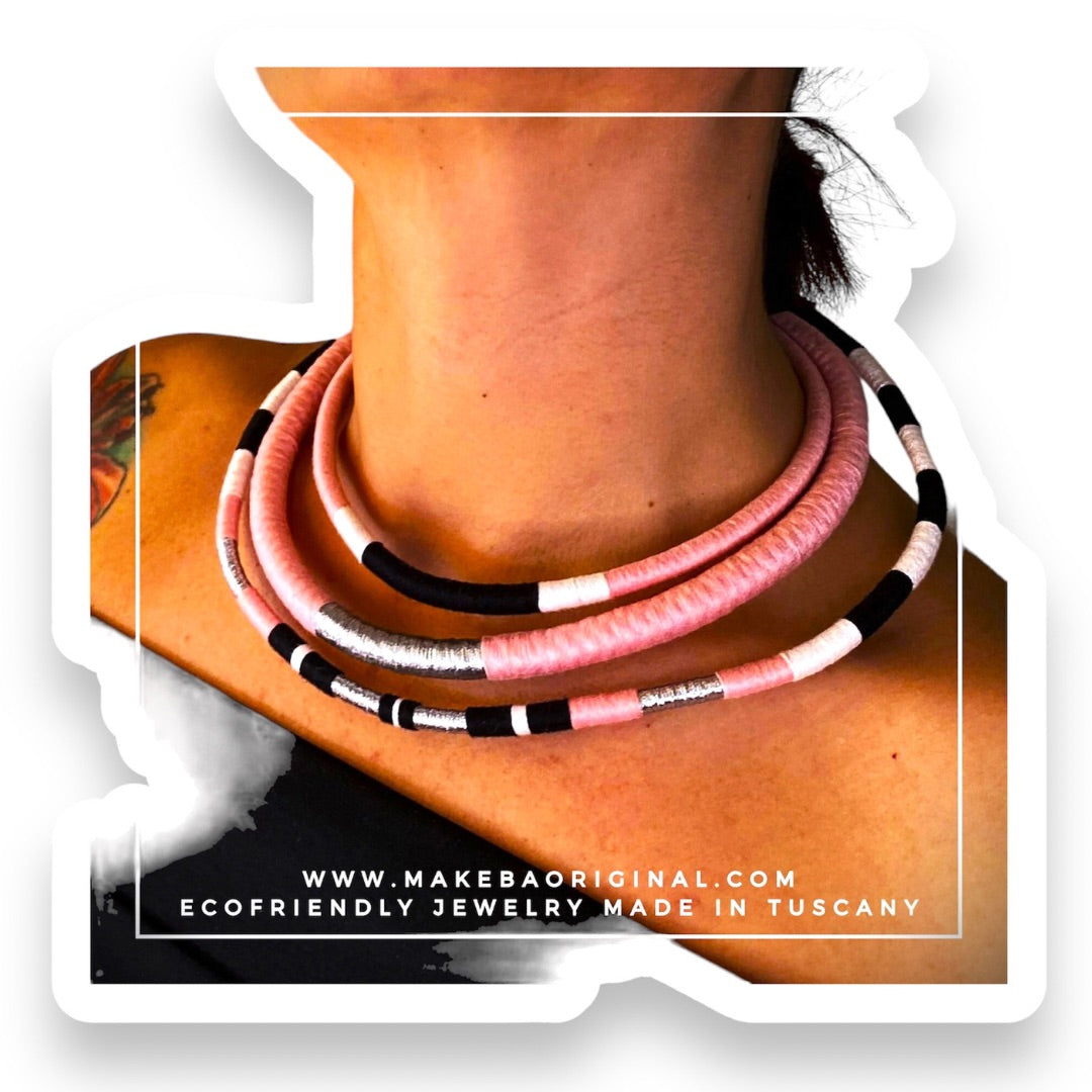 Girocollo Tri - Cairo - Rosa Vanity argento silver