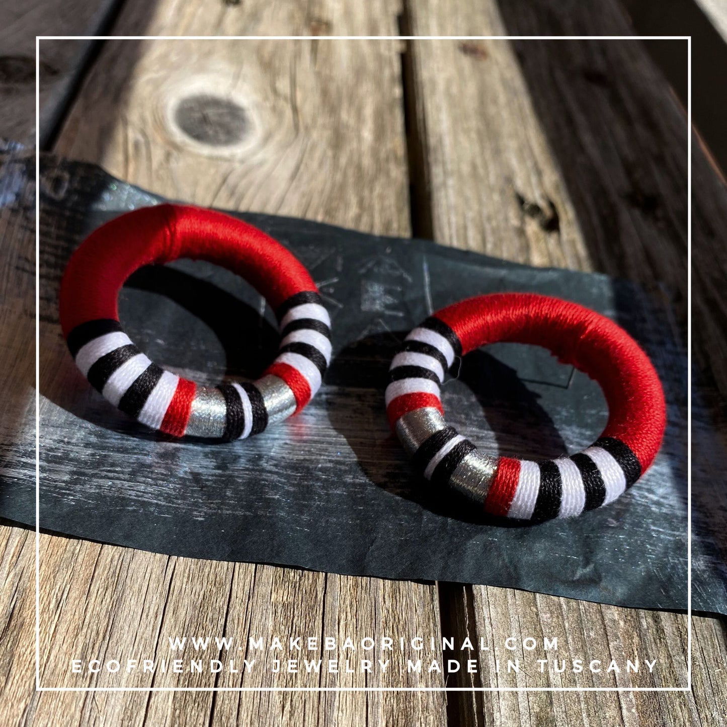 Orecchini Maxi Cleo - Rosso silver argento