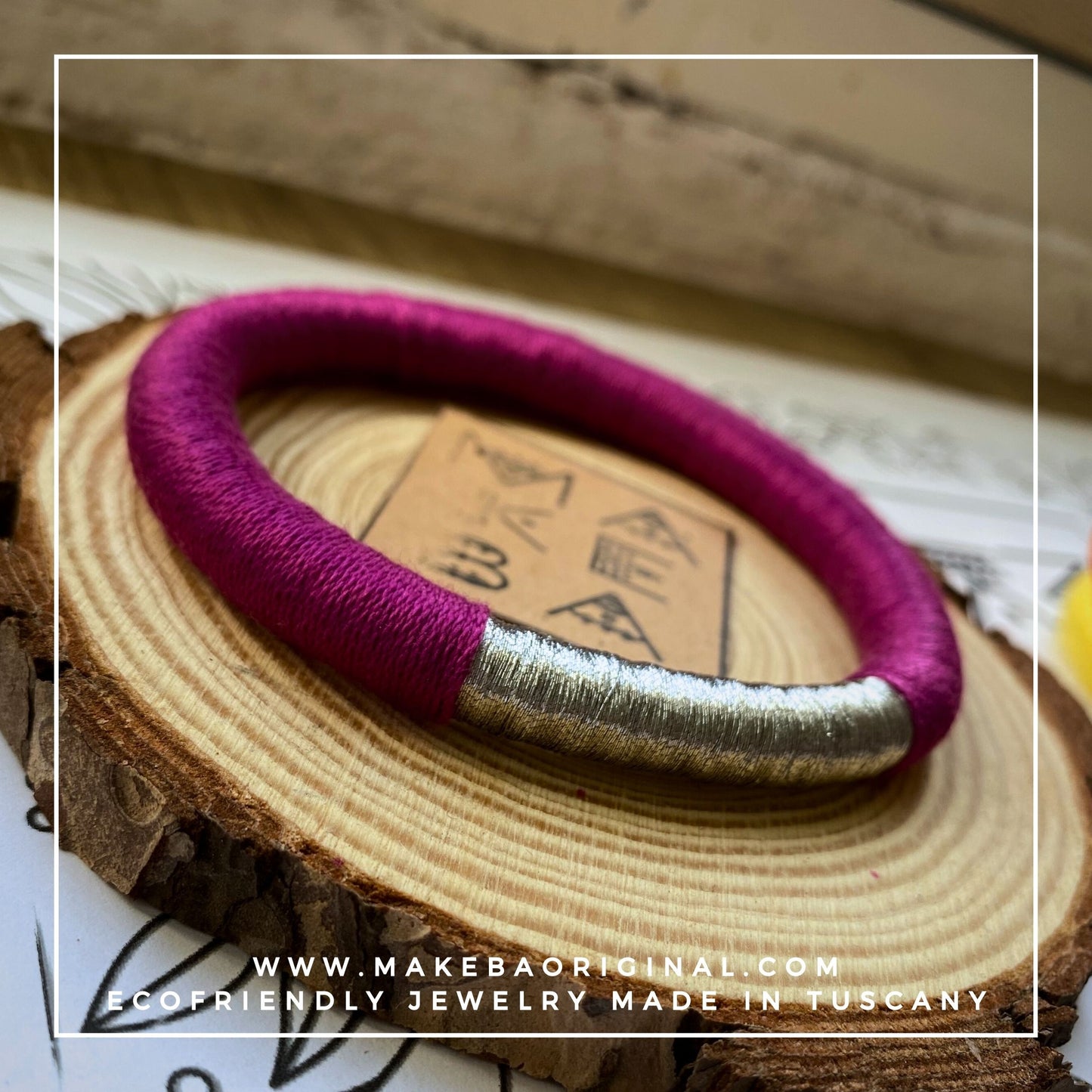 Bracciale Bangle Classic - Magenta Argento Silver