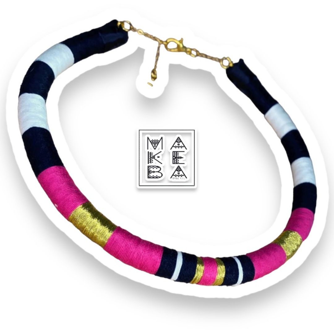Collana singola - Cleopatra - Fuxia rosa gold oro