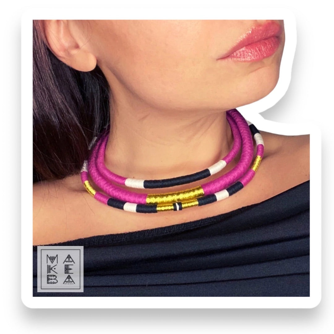 Girocollo Tri - Cairo - Magenta Rosa Gold