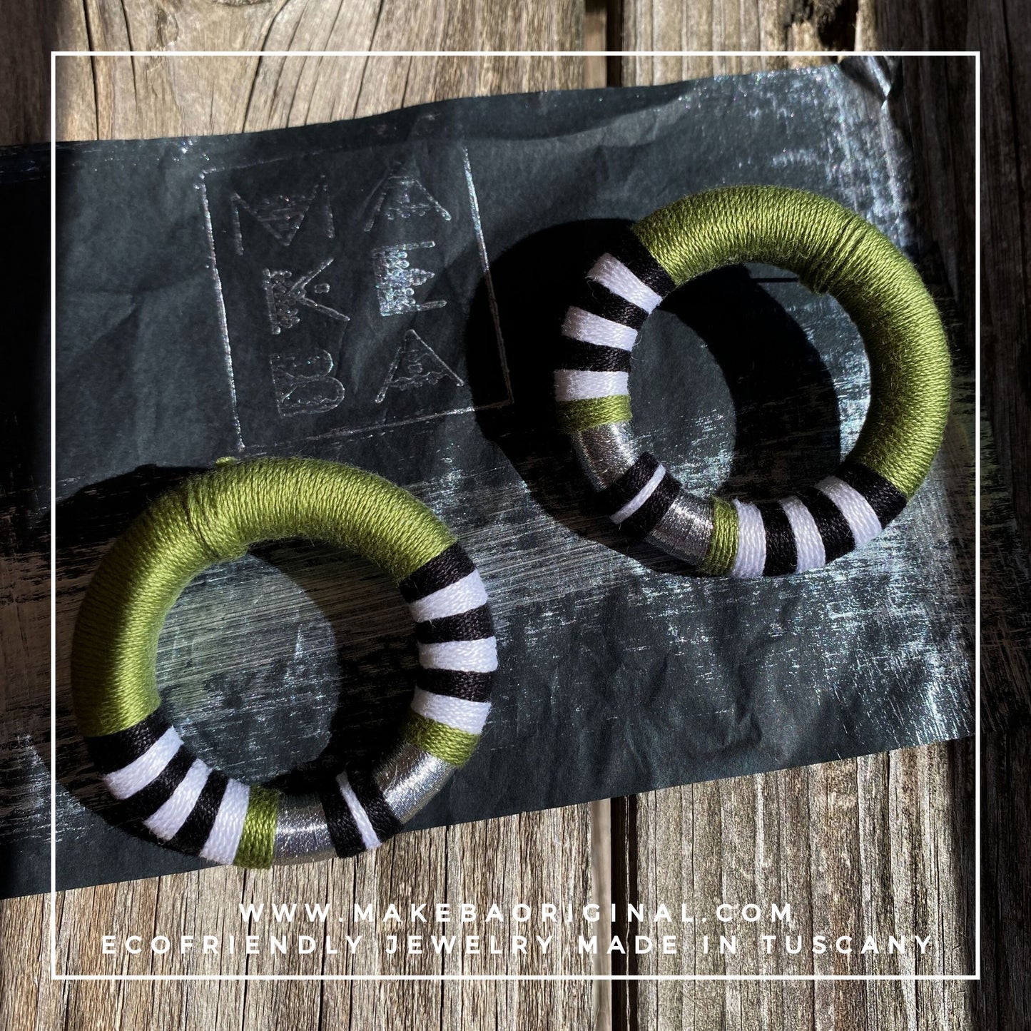 Orecchini Maxi Cleo - Verde oliva silver argento