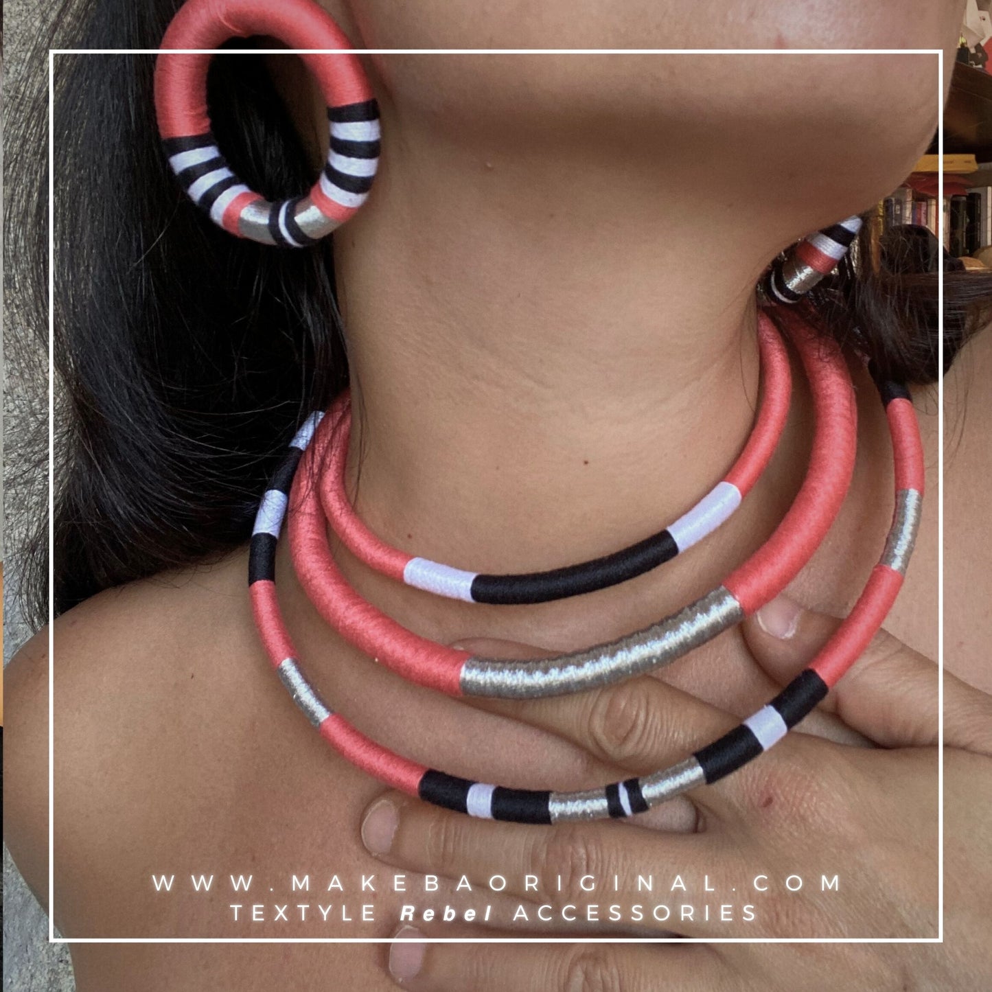 Girocollo Tri - Cairo - Corallo Argento Silver