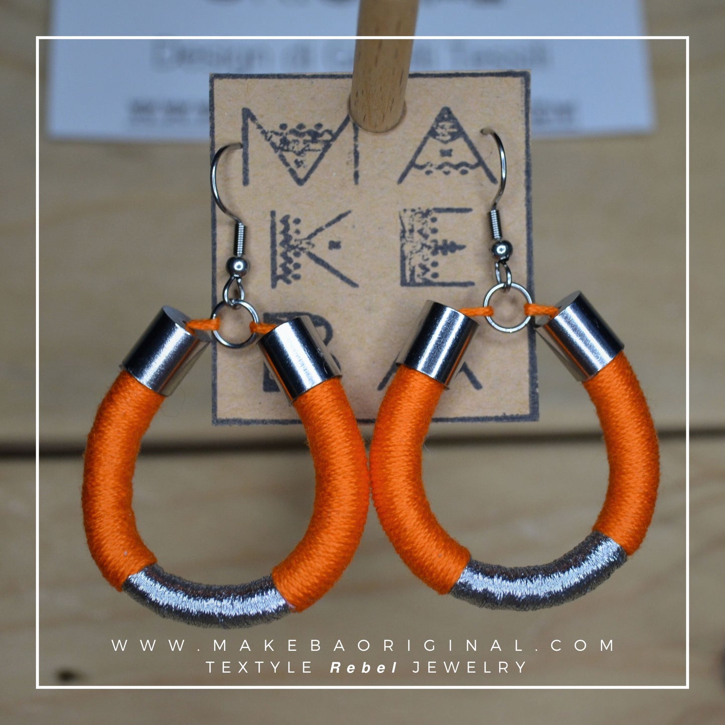 Orecchini Classic Drop - Arancio Silver