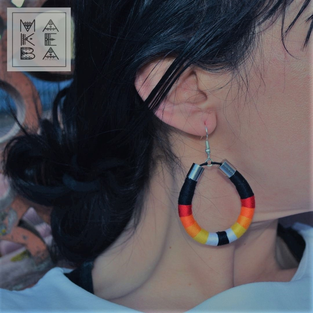 Orecchini Drop Zoe - Rosso Arancio Giallo
