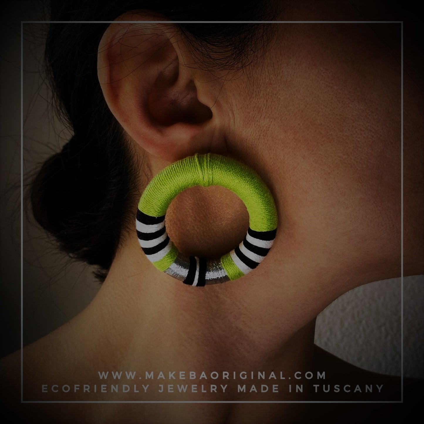 Orecchini Maxi Cleo - Verde Lime silver argento