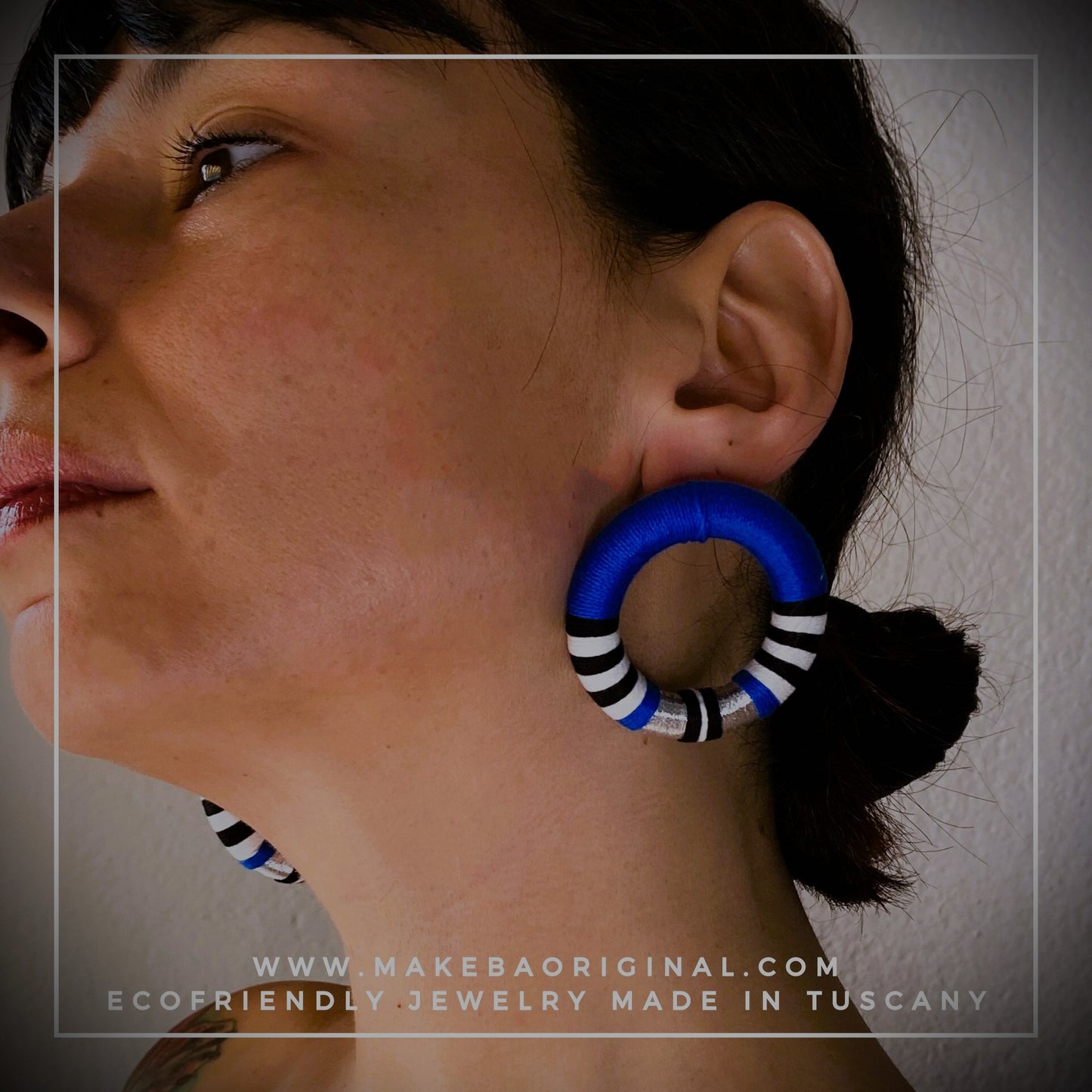 Orecchini Maxi Cleo - Blu elettrico silver argento