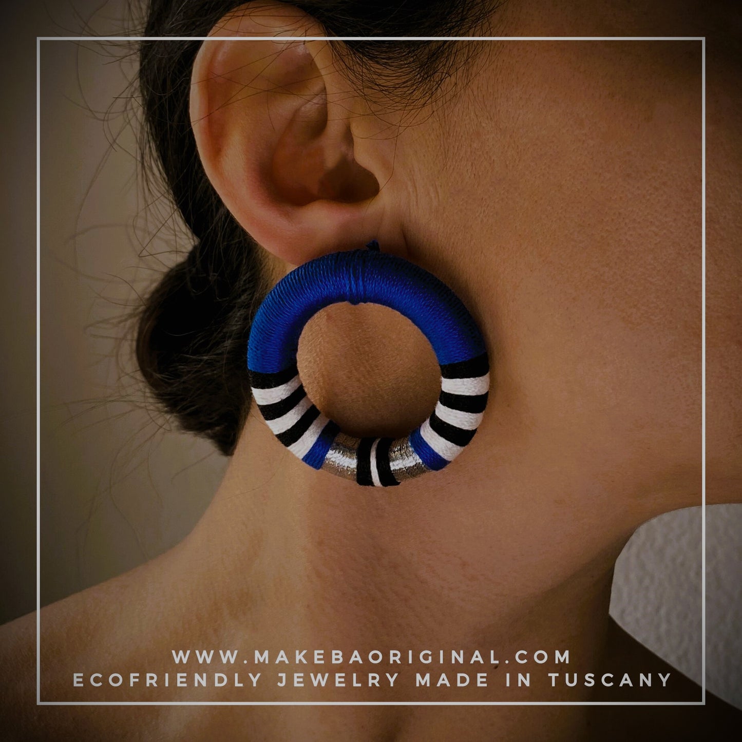 Orecchini Maxi Cleo - Blu elettrico silver argento