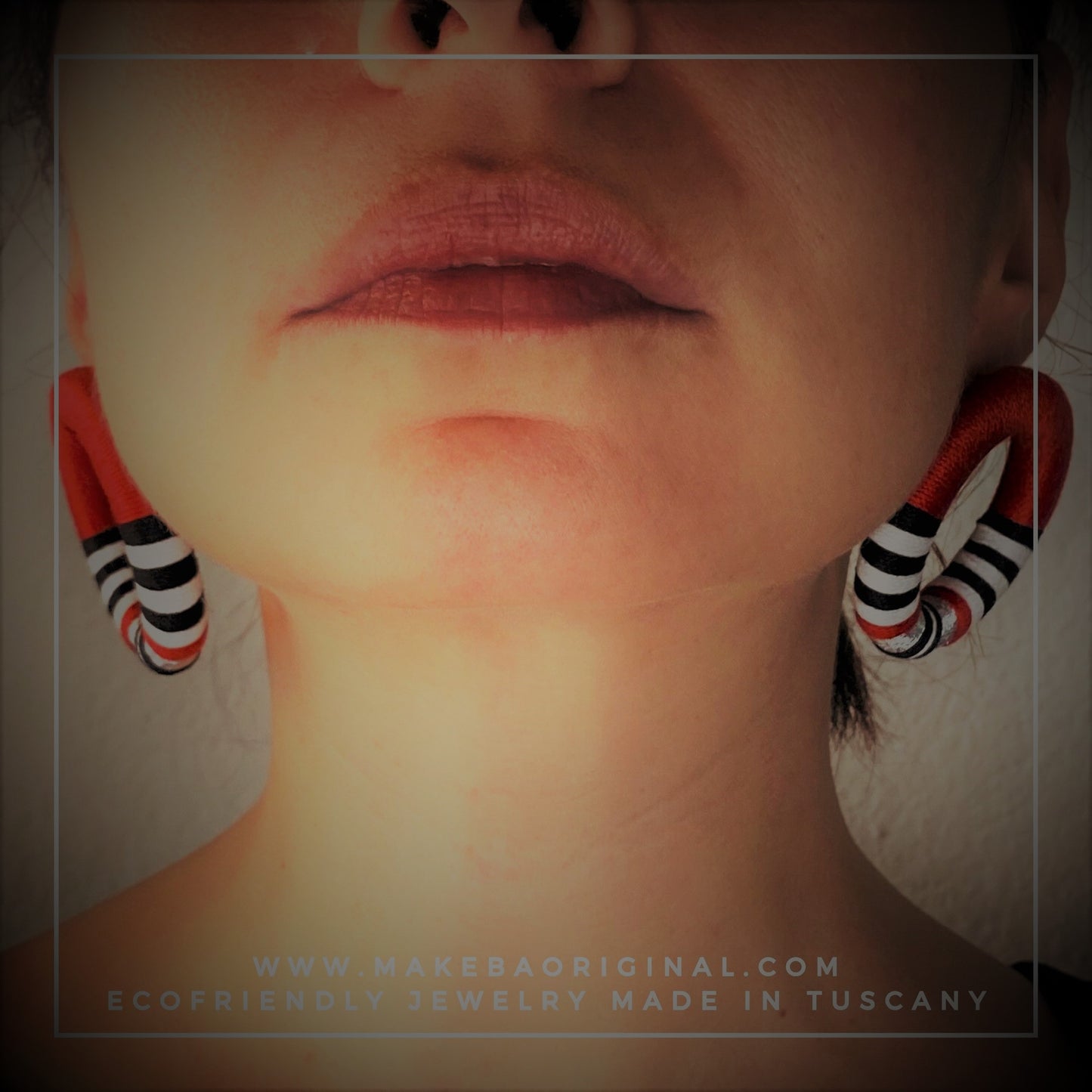 Orecchini Maxi Cleo - Rosso silver argento