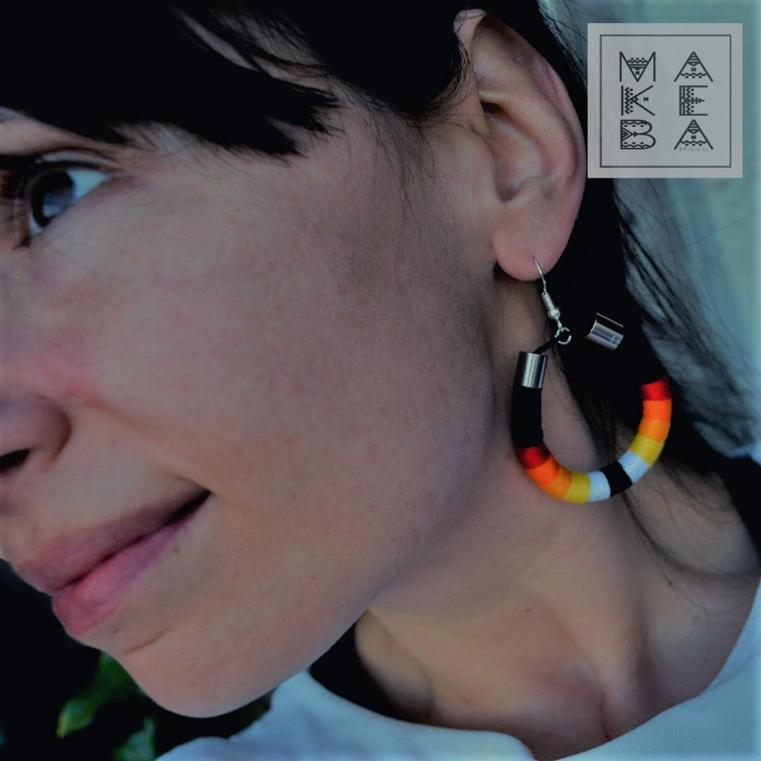 Orecchini Drop Zoe - Rosso Arancio Giallo