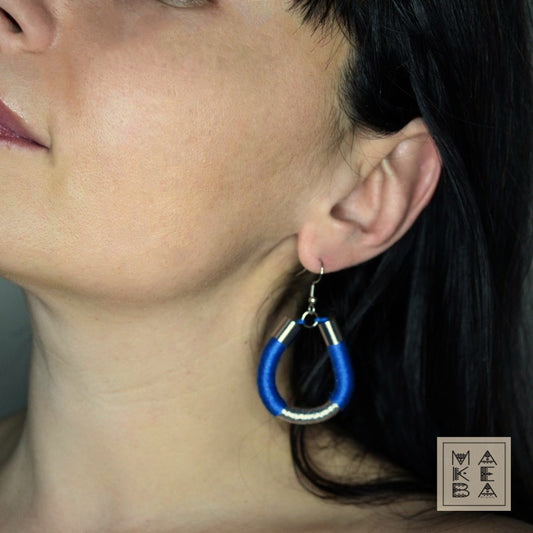 Orecchini Classic Drop - Blu Elettrico Silver