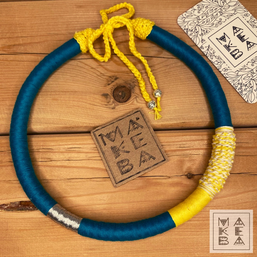 COLLANA SINGOLA - HABIBI - PETROLIO GIALLO SOLE SILVER