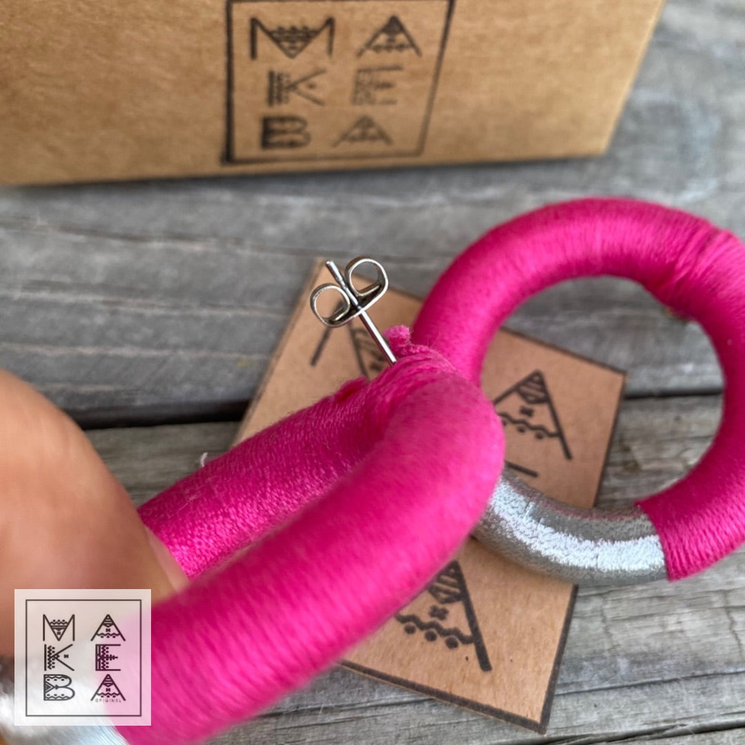 Orecchini Maxi - Fuxia Rosa argento silver