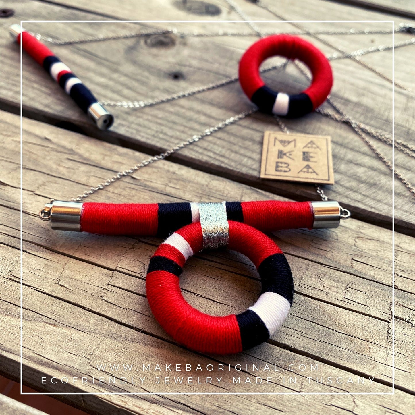 COLLANA TOTEM - ROSSO NERO BIANCO