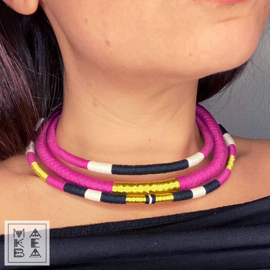 Girocollo Tri - Cairo - Magenta Rosa Gold