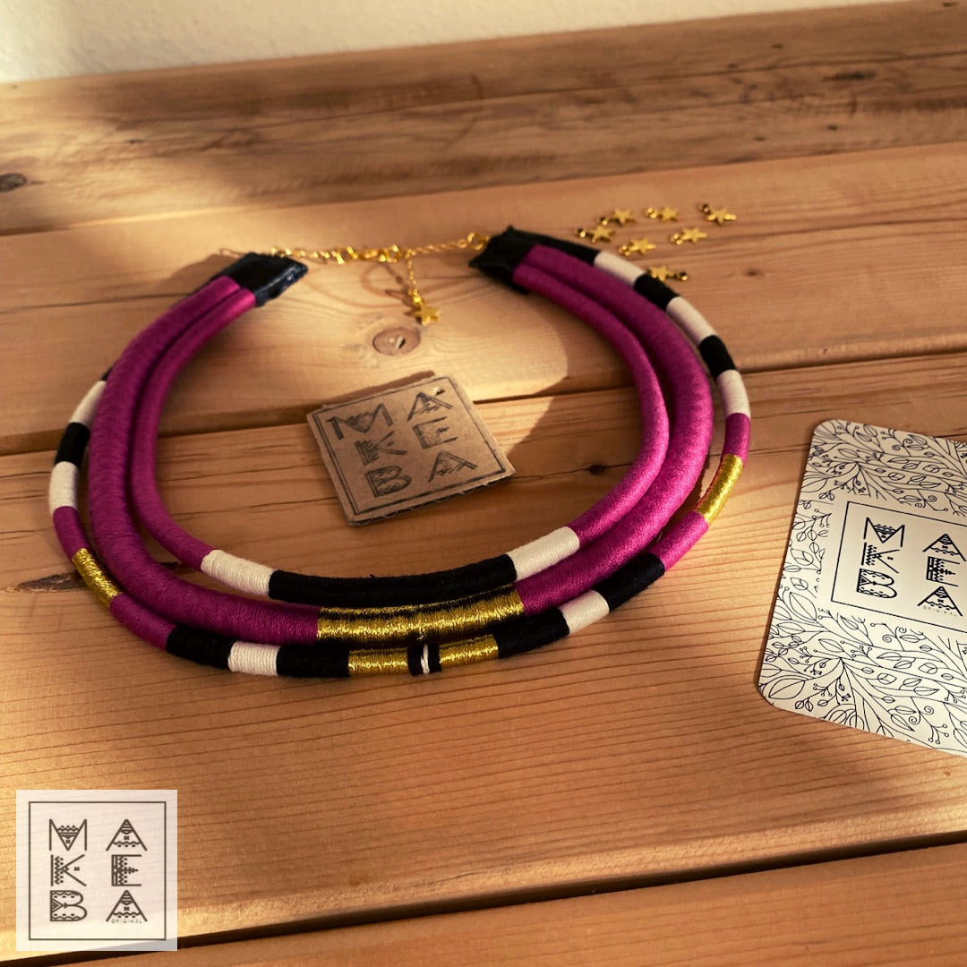 Girocollo Tri - Cairo - Magenta Rosa Gold