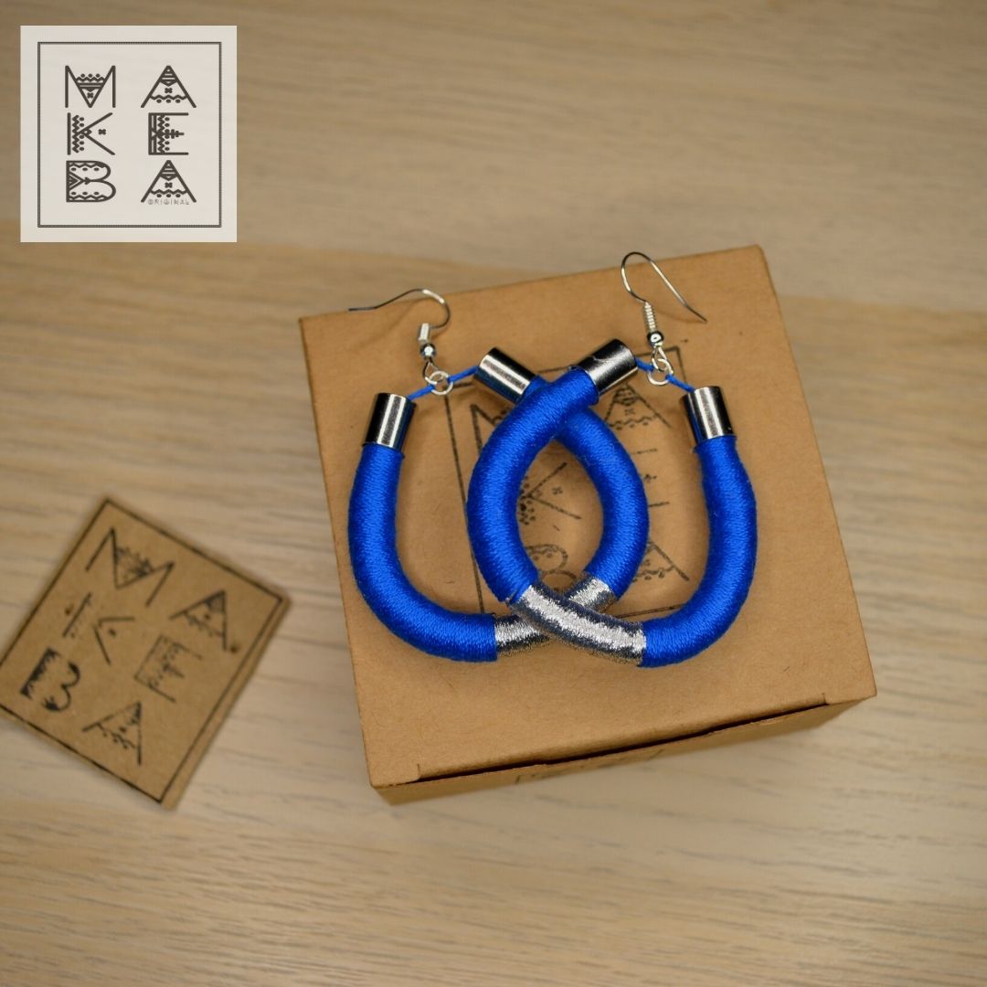 Orecchini Classic Drop - Blu Elettrico Silver