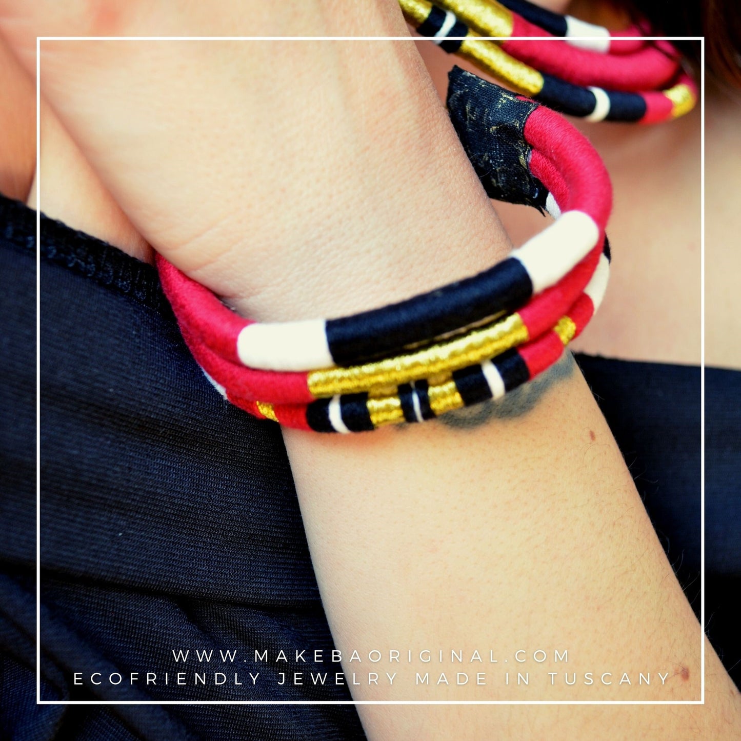 Bracciale Tri Cairo - Borgogna rosso oro gold