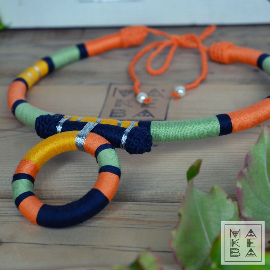 COLLANA ANTHEA - ARANCIO BLU SALVIA ZAFFERANO