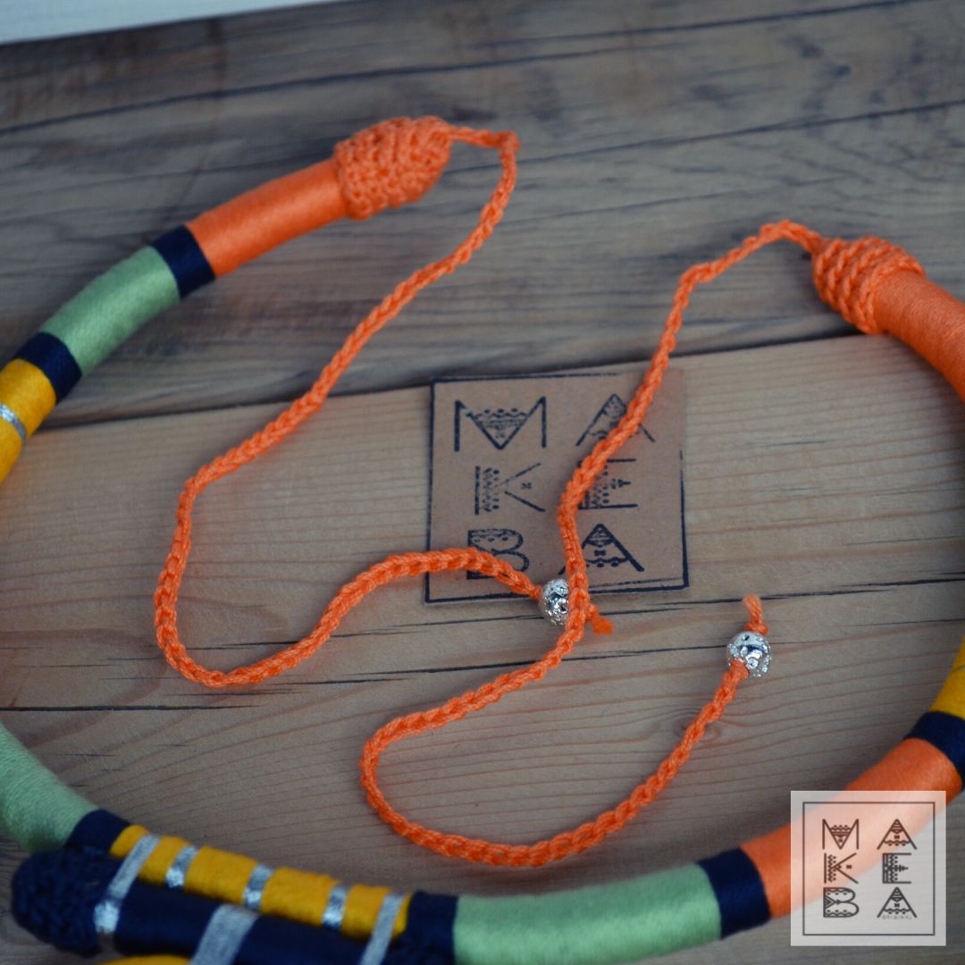 COLLANA ANTHEA - ARANCIO BLU SALVIA ZAFFERANO
