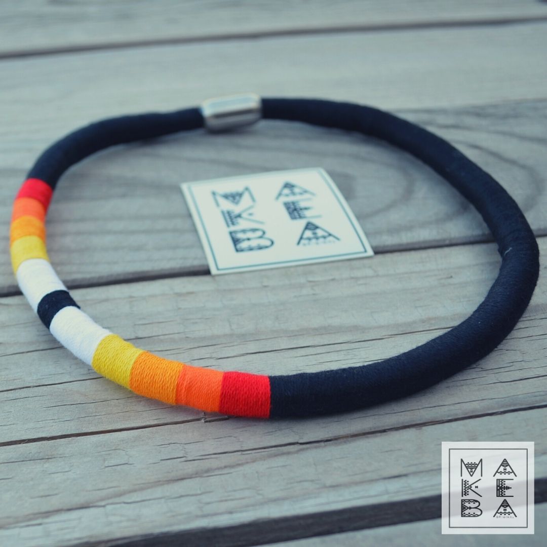 Collana Singola Zoe - Rosso Arancio Giallo
