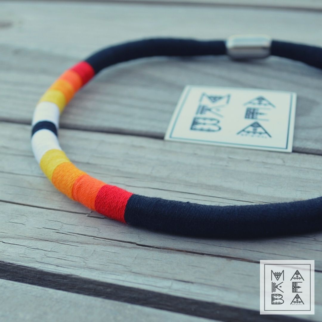 Collana Singola Zoe - Rosso Arancio Giallo