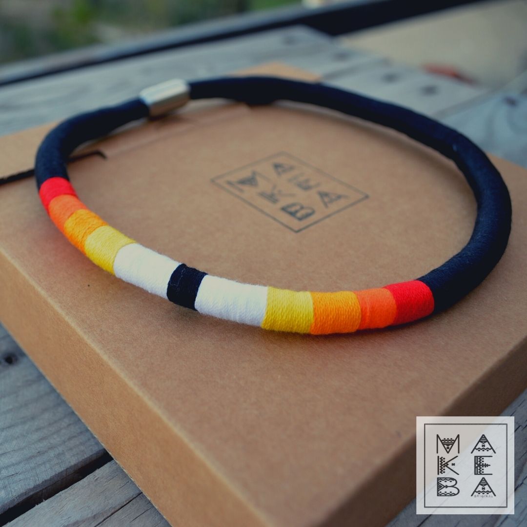 Collana Singola Zoe - Rosso Arancio Giallo