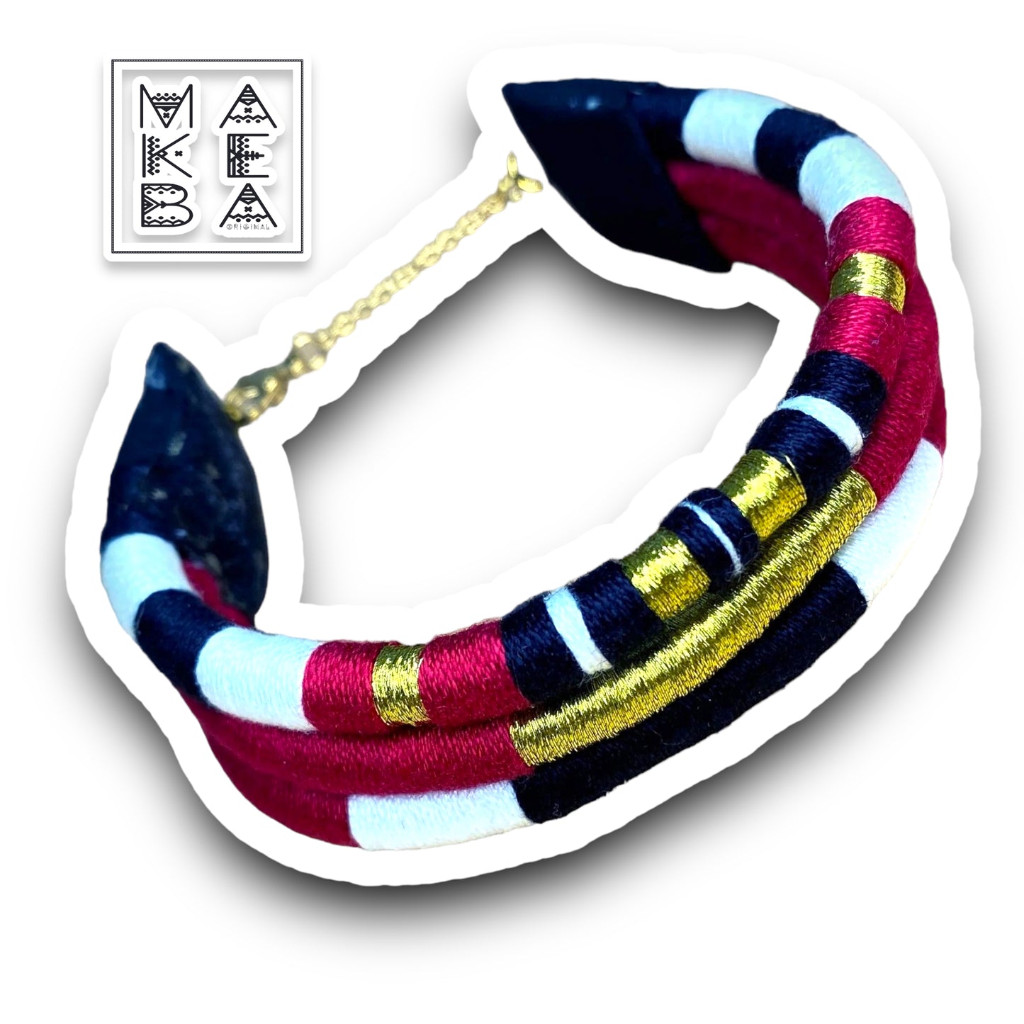 Bracciale Tri Cairo - Borgogna rosso oro gold